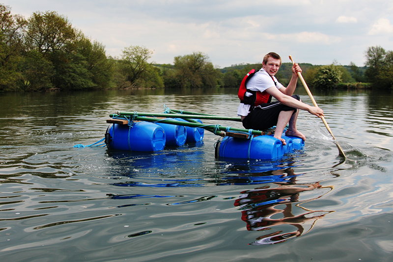 Seventeen-year-old Zack does rafting, as part of a programme of outdoor activities for youth disengaged from education. <br />Photo for Frontiers - New Horizons. <br />UNITED KINGDOM, Oxfordshire | 2010