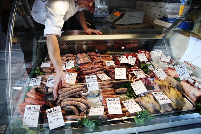 The butchers at 'Meat N16' place a strong emphasis on quality and local supplies: all meat is <br />free-range and bought from UK farms with high standards of welfare and husbandry. <br />UNITED KINGDOM, London | 2011